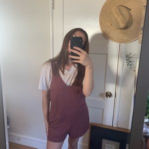 Casual maroon romper